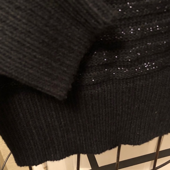 GUESS Girls Black Ribbed Sweater with Silver Details. M 10-12 NWOT - Picture 3 of 5